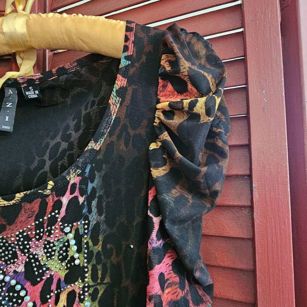 Multicolor Leopard Print Blouse - image 3